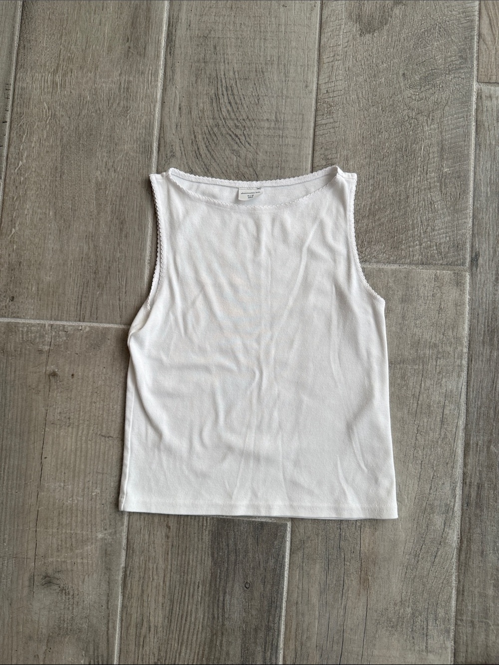 abercrombie kids White Ribbed Tank Top